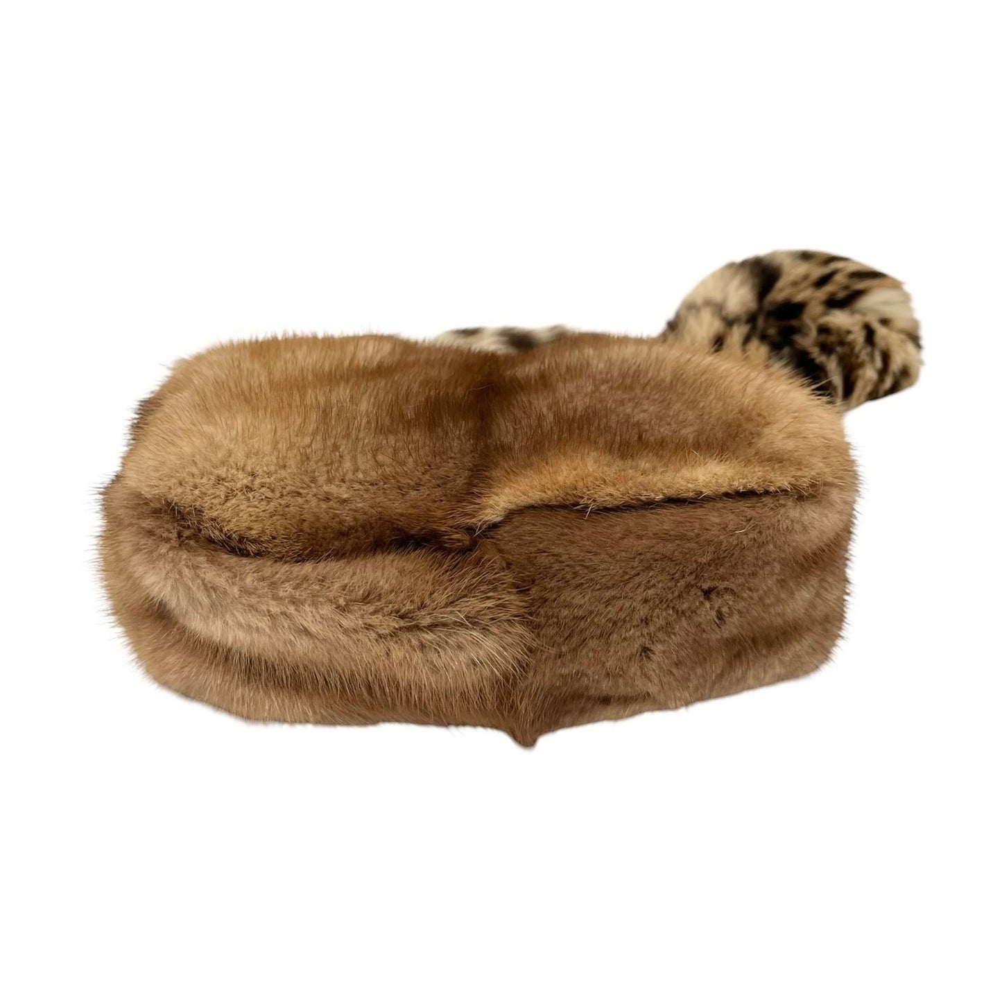 [Exclusive] FENDI Vintage FF Logo Leopard Fur Shoulder Bag Baguette Brown Leather 800002