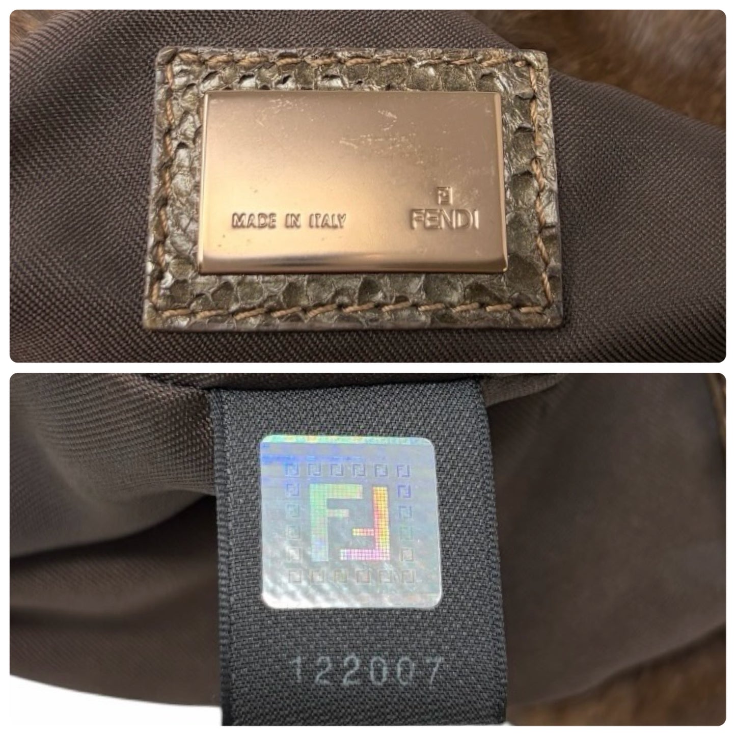 [Exclusive] FENDI Vintage Fur Tote Shoulder Bag Leather Brown Magnetic 800299