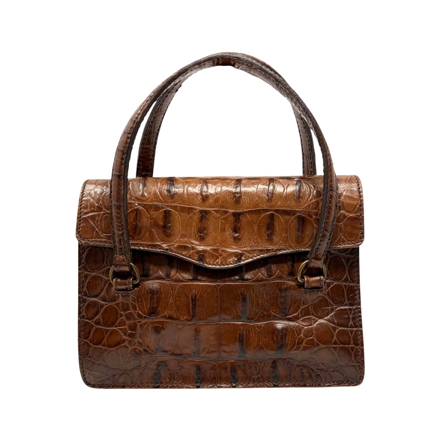[Exclusive] miu miu Vintage Logo Mini Hand Bag Leather Brown Magnet 800104