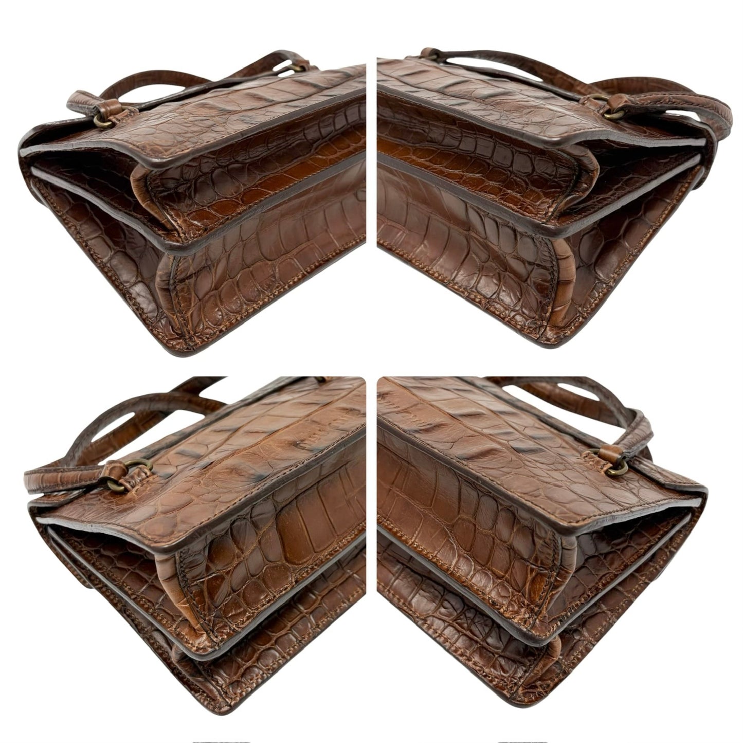 [Exclusive] miu miu Vintage Logo Mini Hand Bag Leather Brown Magnet 800104
