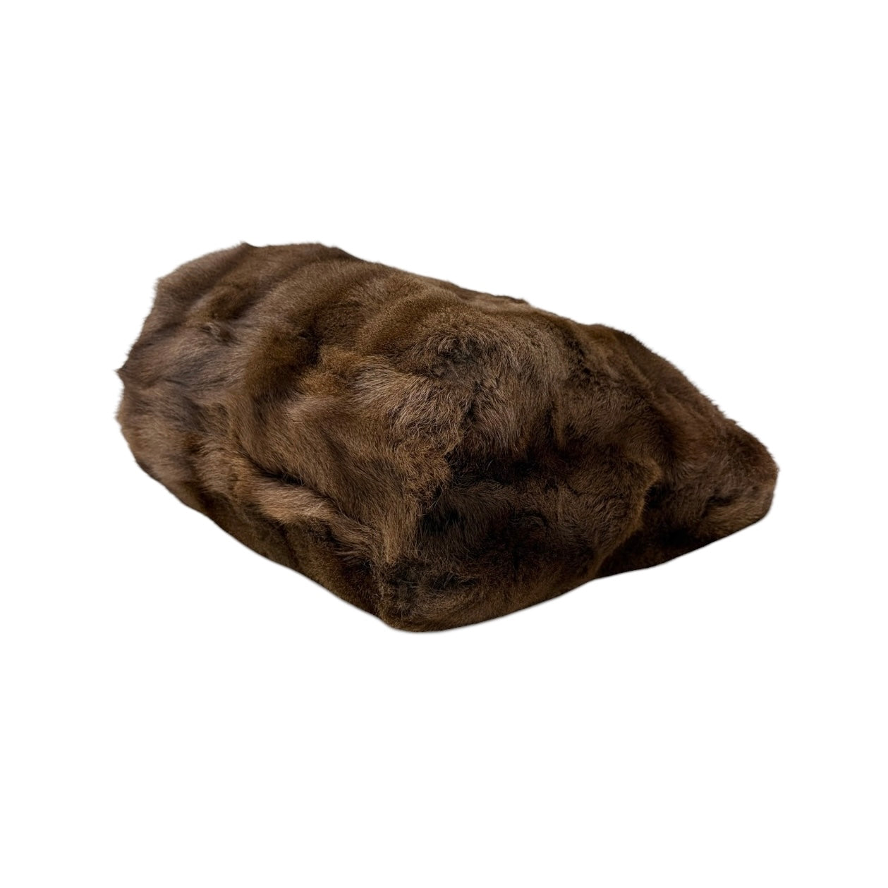 [Exclusive] FENDI Vintage Fur Tote Shoulder Bag Leather Brown Magnetic 800299