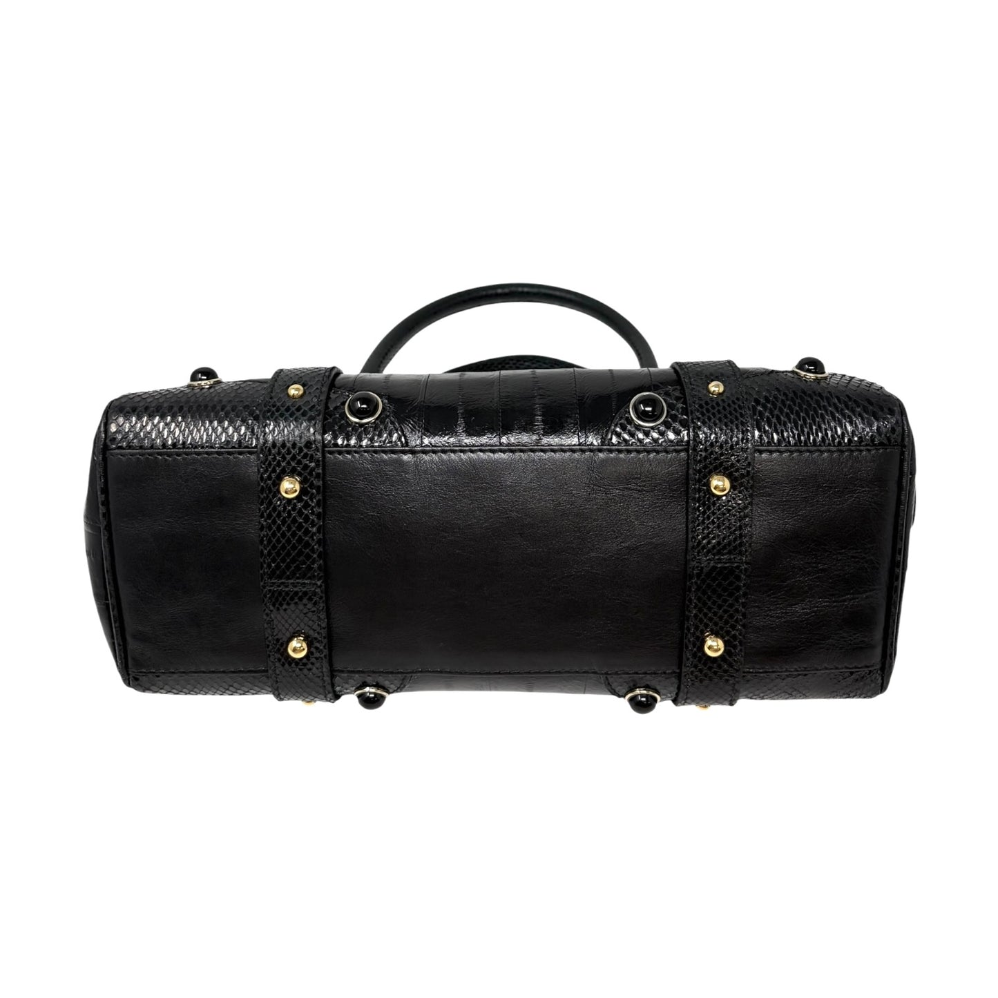 【Exclusive】DOLCE&GABBANA Vintage DG Logo Leather Tote Bag Black Gold 800808