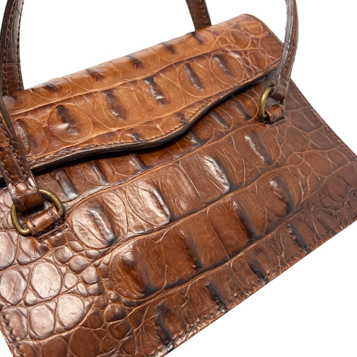 [Exclusive] miu miu Vintage Logo Mini Hand Bag Leather Brown Magnet 800104