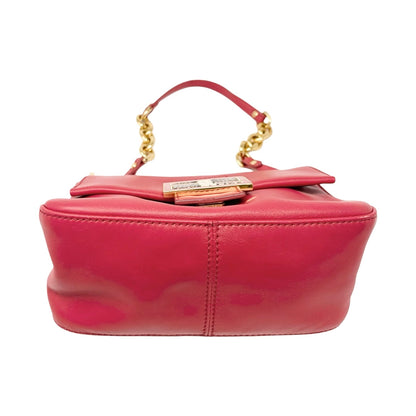 [Exclusive] FENDI Vintage FF Logo Chain Mini Mamma Baguette Bag Red Gold 800806