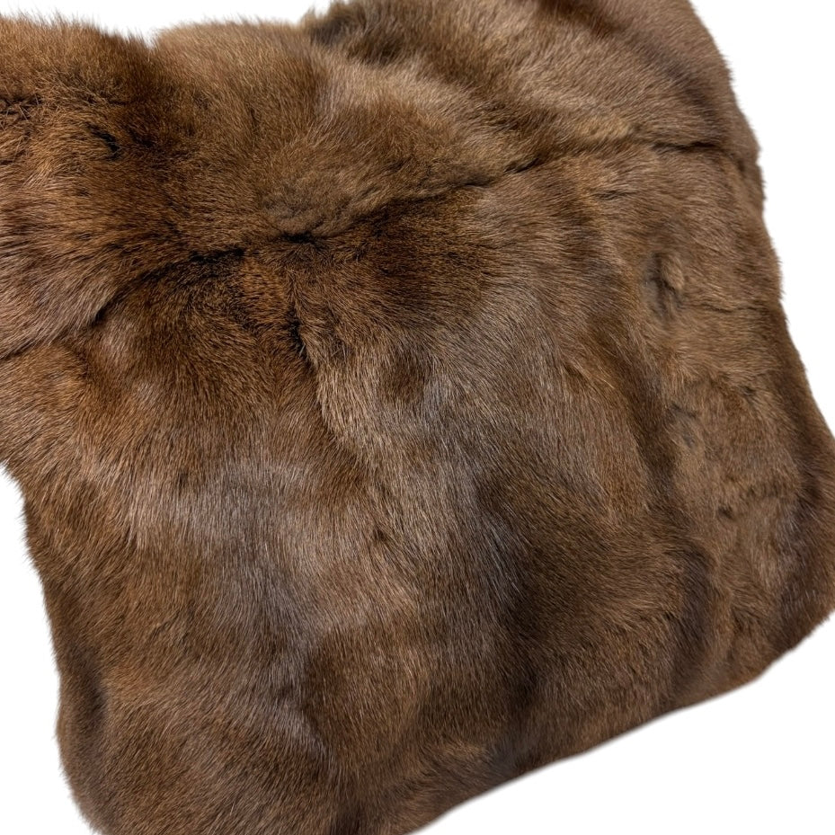[Exclusive] FENDI Vintage Fur Tote Shoulder Bag Leather Brown Magnetic 800299