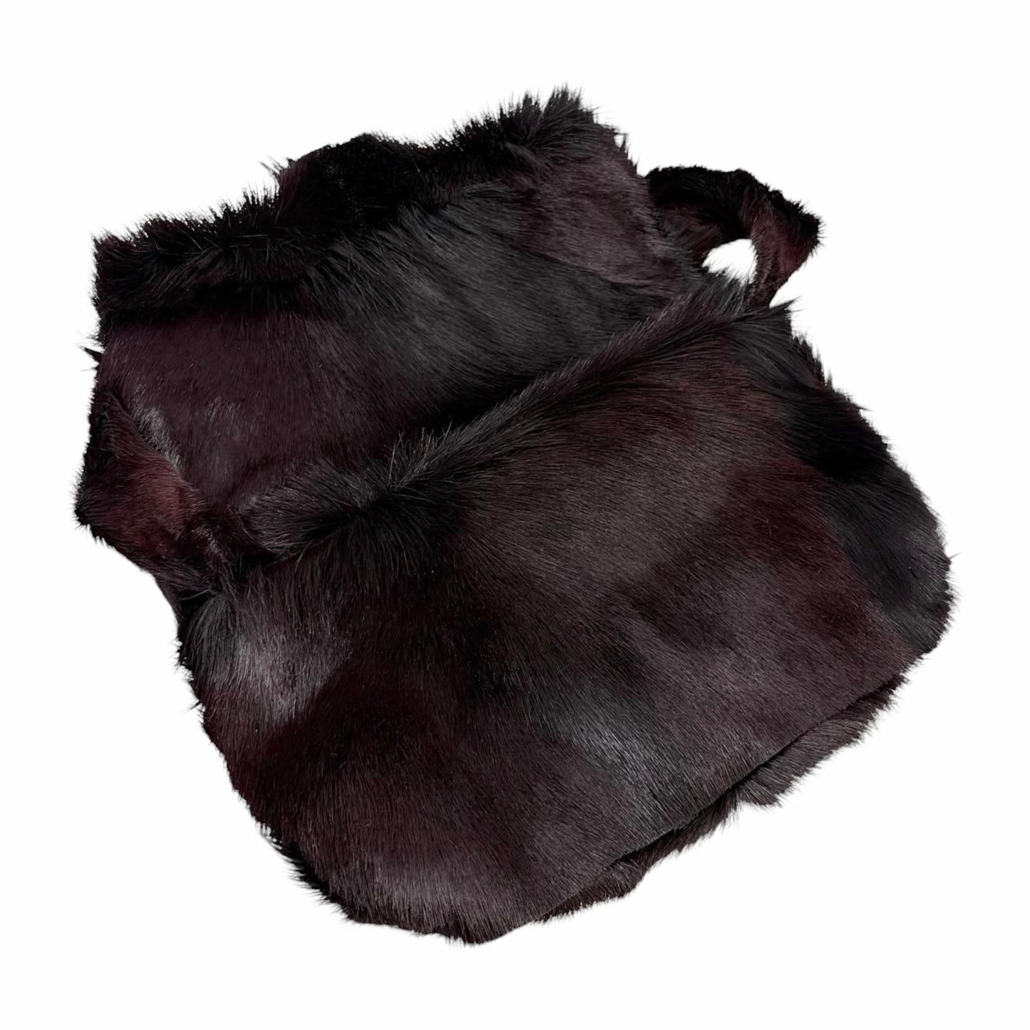 【Exclusive】FENDI Vintage FF Logo Mamma Baguette Fur Shoulder Bag Brown Silver 800205