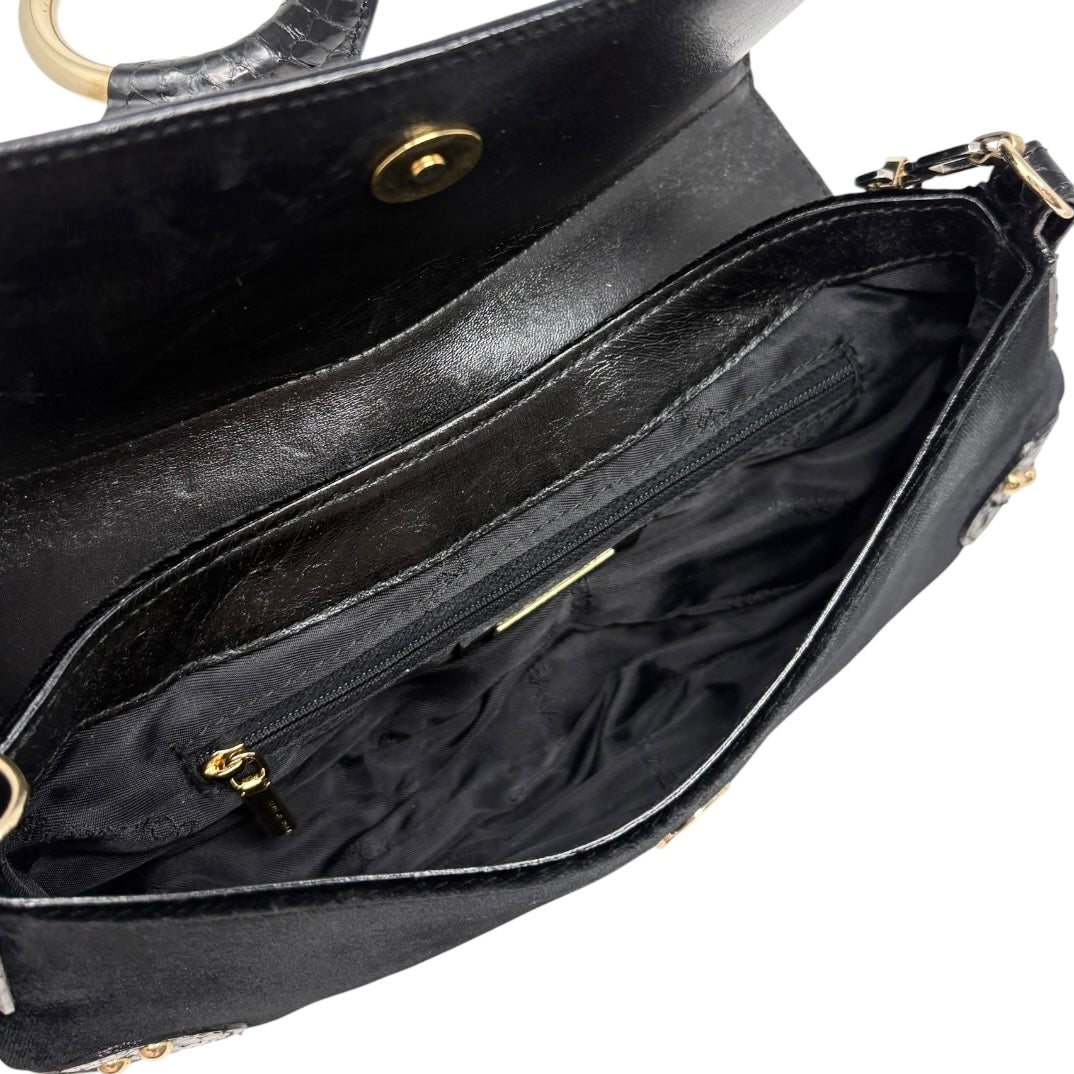 [Exclusive] DOLCE&GABBANA Vintage Velvet Python Ring Shoulder Bag Black 800224