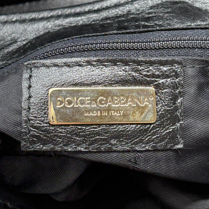 [Exclusive] DOLCE&GABBANA Vintage Velvet Python Ring Shoulder Bag Black 800224