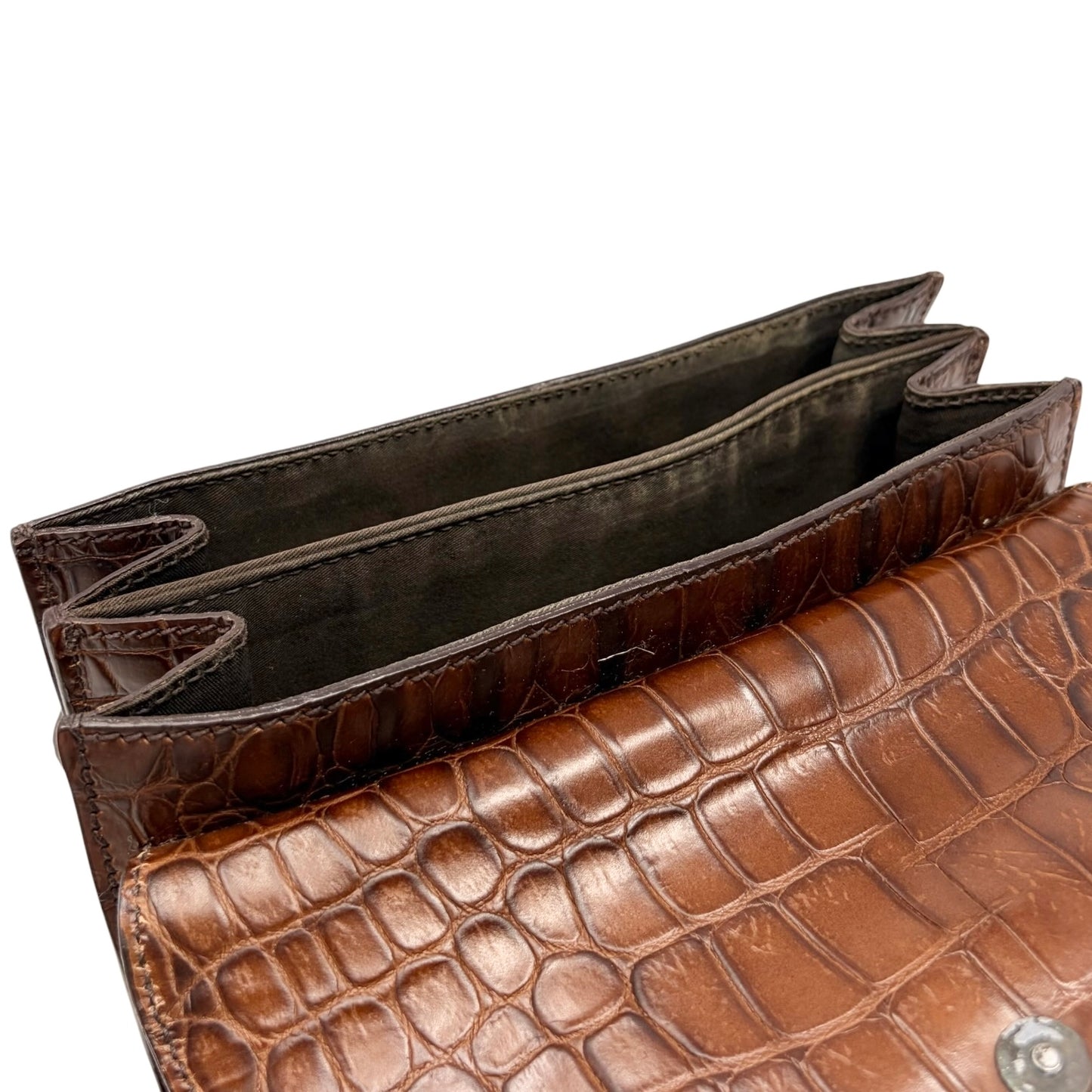[Exclusive] miu miu Vintage Logo Mini Hand Bag Leather Brown Magnet 800104