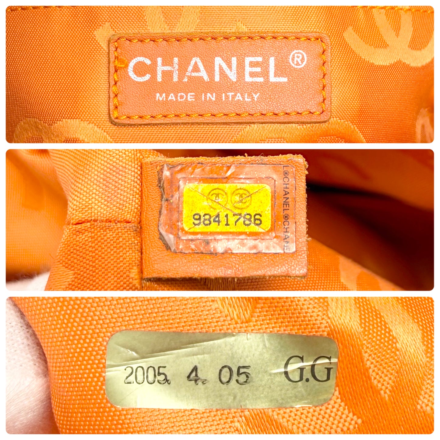 【Exclusive】CHANEL Vintage Cambon Line CC Logo Python Shoulder Tote Bag Khaki Beige 800207