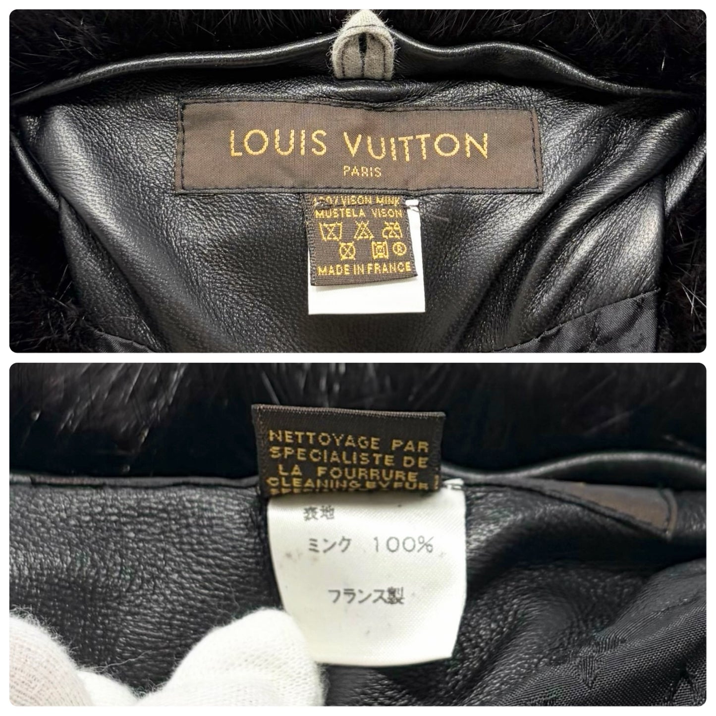 [Exclusive] LOUIS VUITTON Vintage Logo Hand Warmer Bag Mink Fur Black 800102