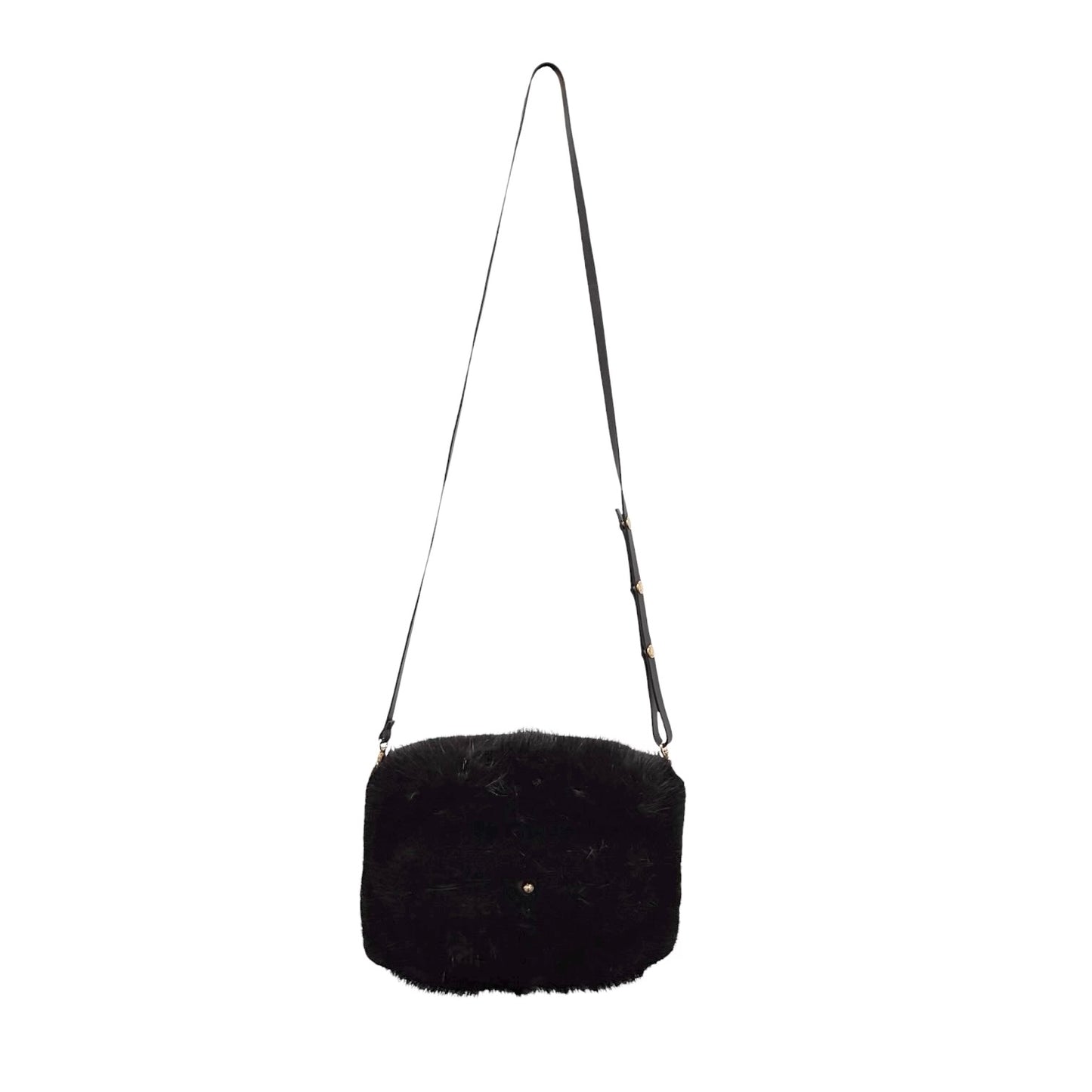 [Exclusive] LOUIS VUITTON Vintage Logo Hand Warmer Bag Mink Fur Black 800102