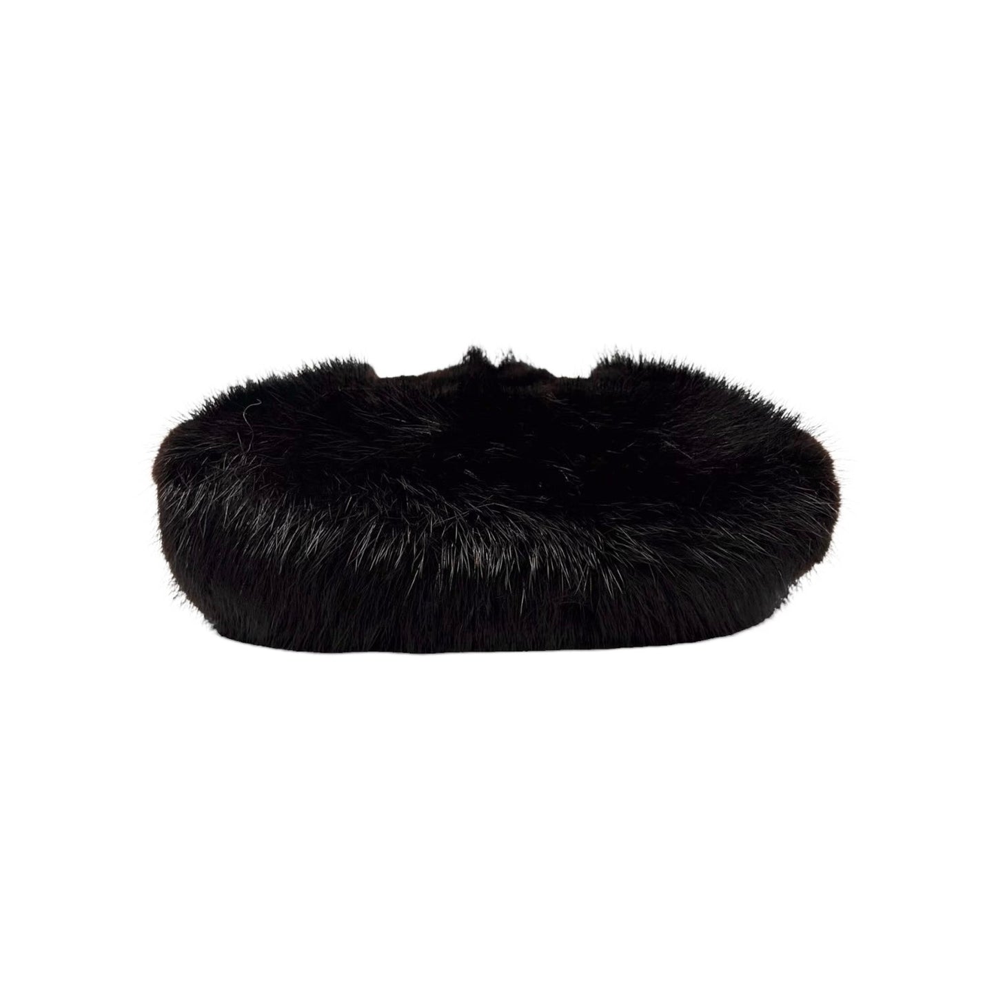 [Exclusive] LOUIS VUITTON Vintage Logo Hand Warmer Bag Mink Fur Black 800102