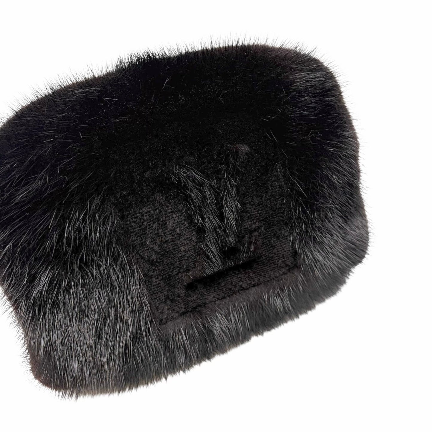[Exclusive] LOUIS VUITTON Vintage Logo Hand Warmer Bag Mink Fur Black 800102