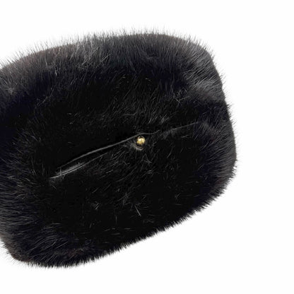 [Exclusive] LOUIS VUITTON Vintage Logo Hand Warmer Bag Mink Fur Black 800102