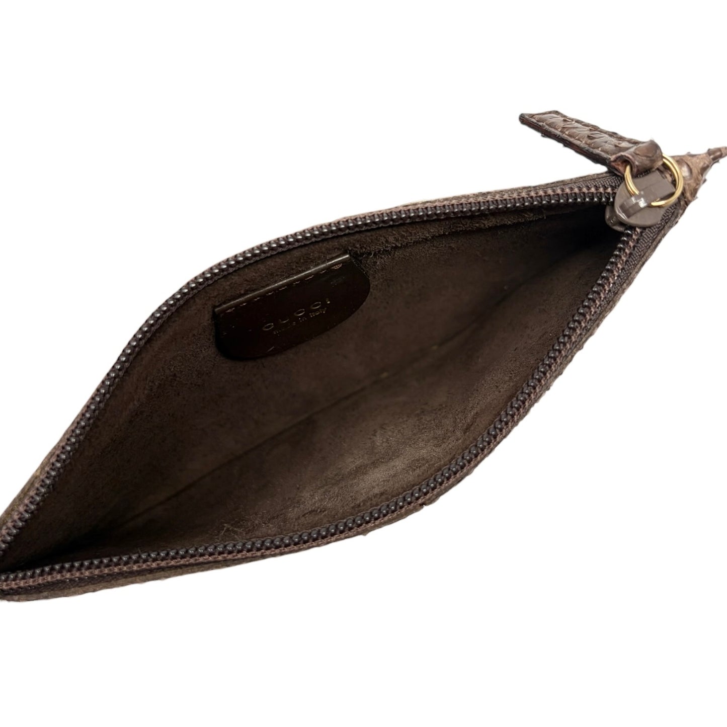 [Exclusive] GUCCI Vintage Bamboo Python Shoulder Bag Brown Black Leather 800105
