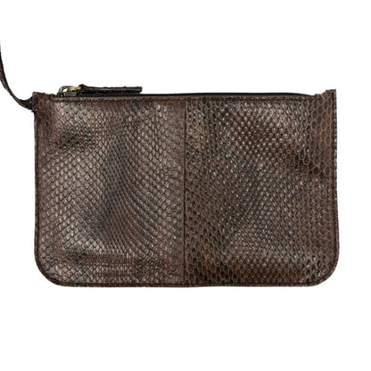 [Exclusive] GUCCI Vintage Bamboo Python Shoulder Bag Brown Black Leather 800105