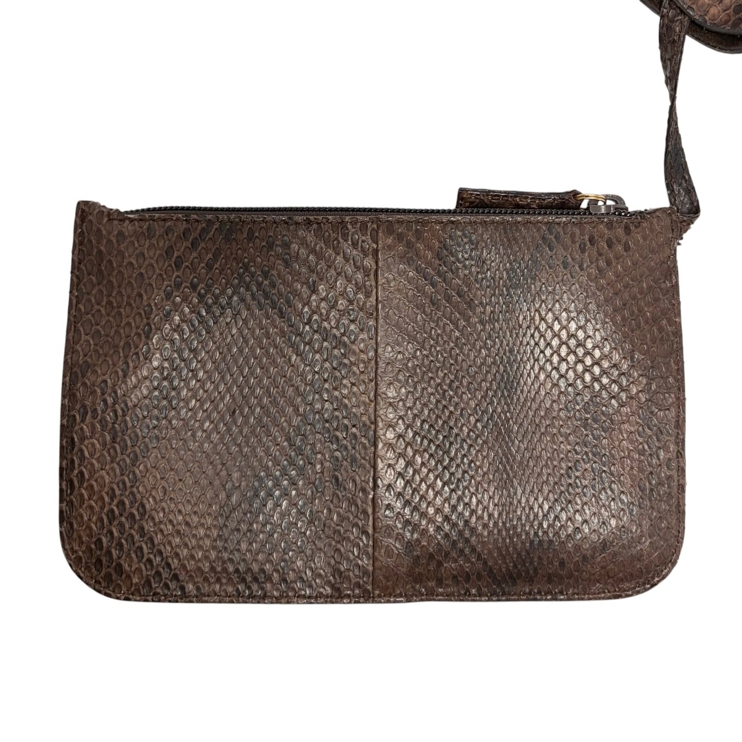 [Exclusive] GUCCI Vintage Bamboo Python Shoulder Bag Brown Black Leather 800105
