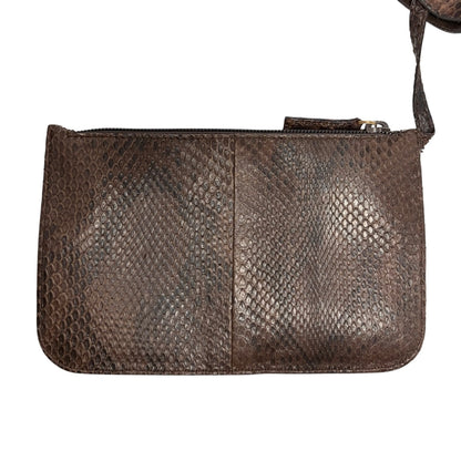 [Exclusive] GUCCI Vintage Bamboo Python Shoulder Bag Brown Black Leather 800105