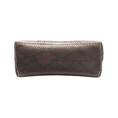 [Exclusive] GUCCI Vintage Bamboo Python Shoulder Bag Brown Black Leather 800105