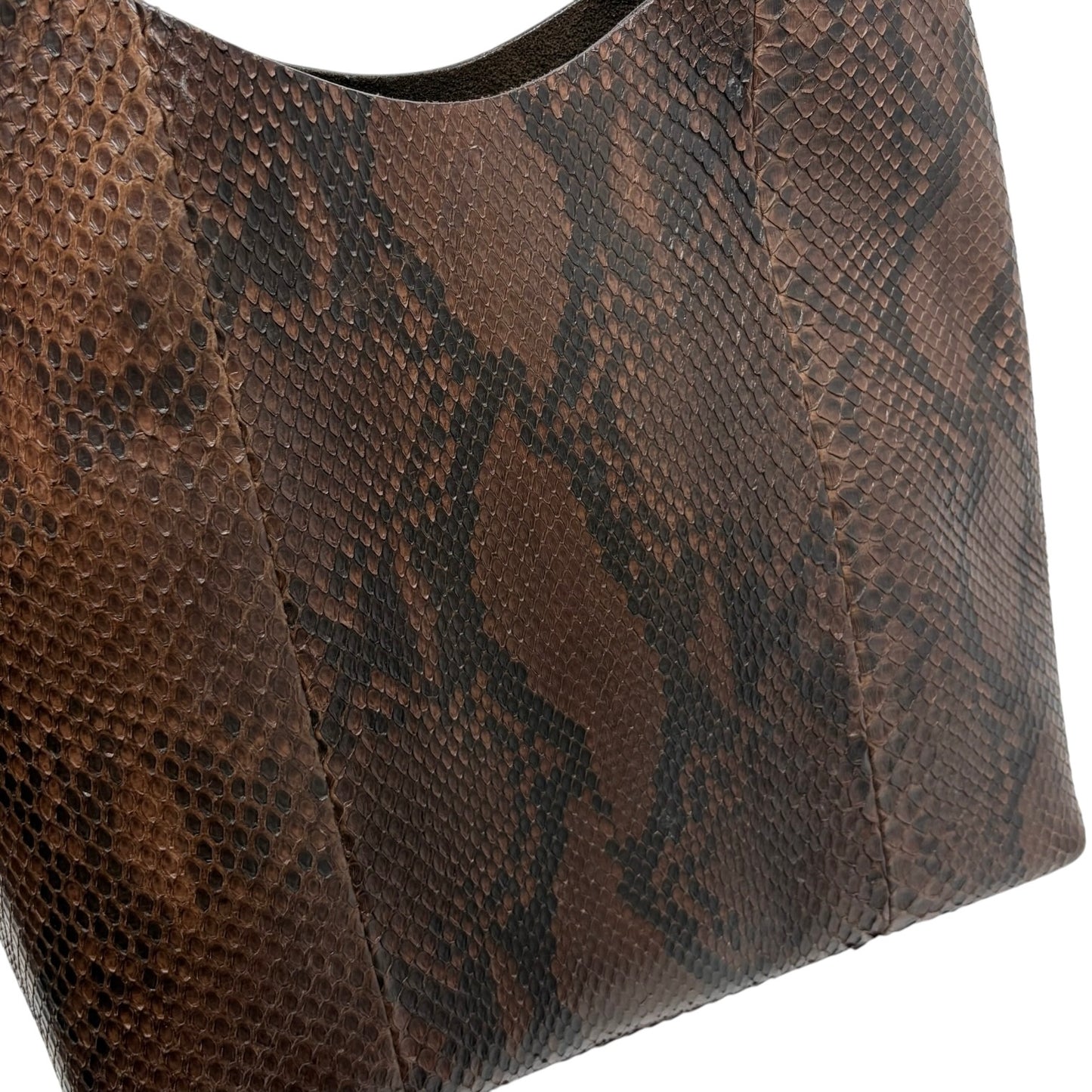 [Exclusive] GUCCI Vintage Bamboo Python Shoulder Bag Brown Black Leather 800105