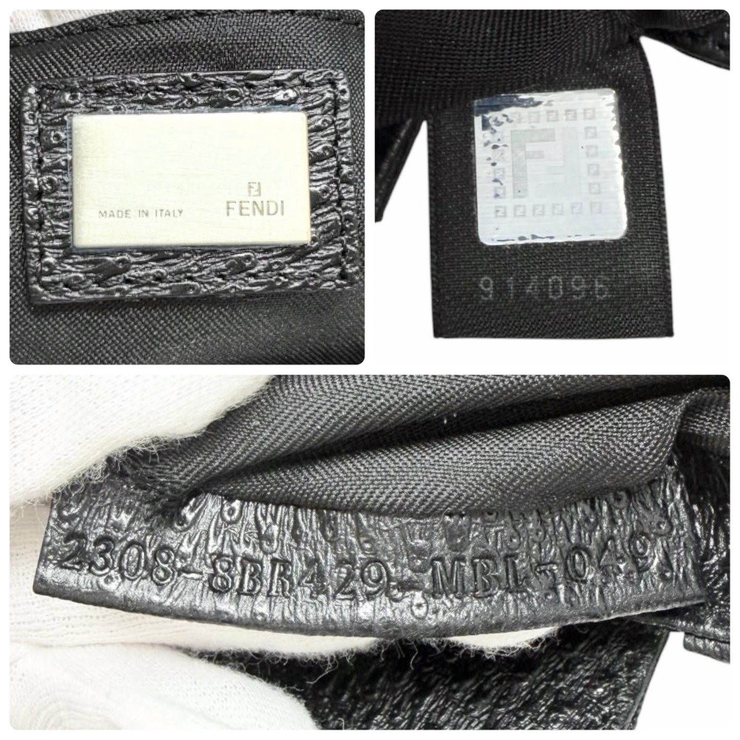 【Exclusive】FENDI Vintage FF Logo Jacquard Embroidered Shoulder Bag Black 800809