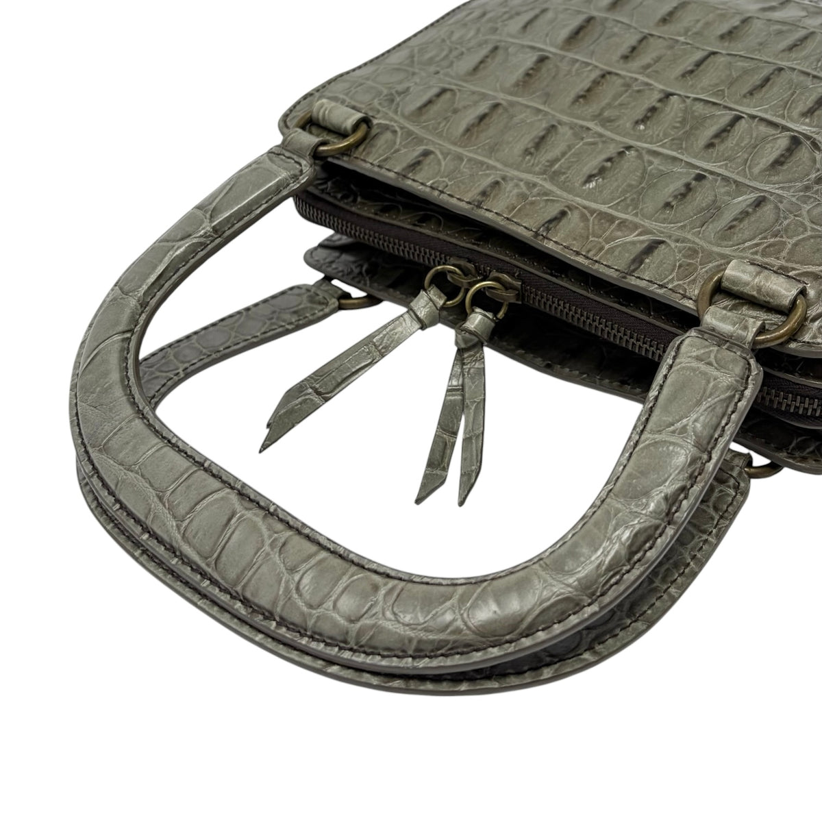 [Exclusive] miu miu Vintage Logo Mini Handbag Bag Khaki Green Leather 800107