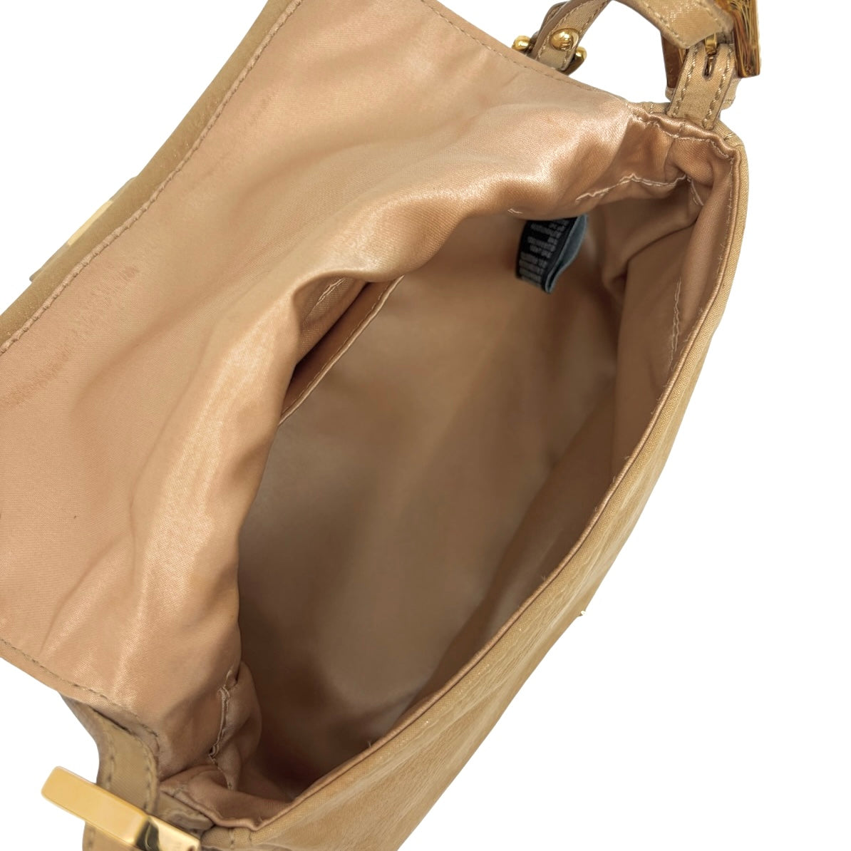 [Exclusive] FENDI Vintage FF Mamma Baguette Glitter Bag Leather Beige 800297