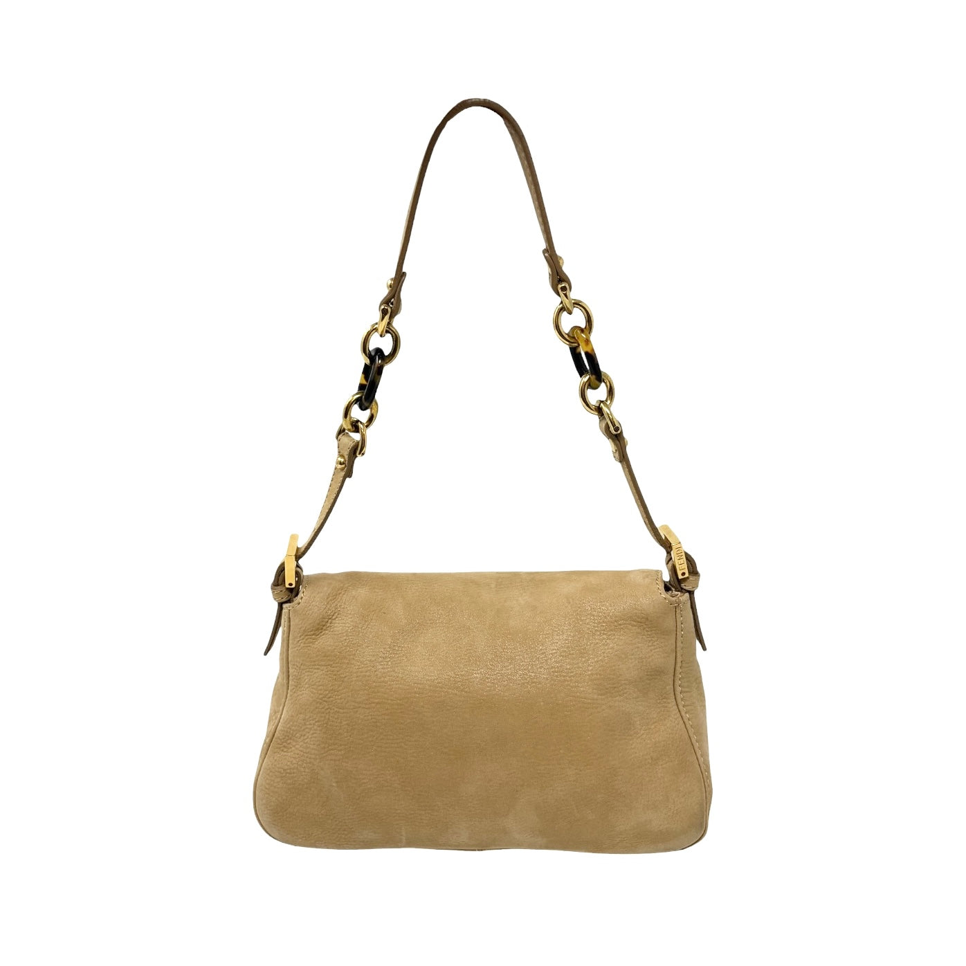 [Exclusive] FENDI Vintage FF Mamma Baguette Glitter Bag Leather Beige 800297