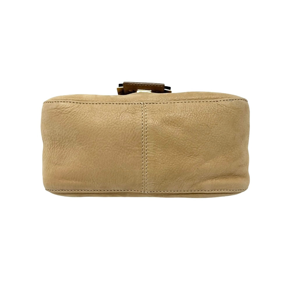 [Exclusive] FENDI Vintage FF Mamma Baguette Glitter Bag Leather Beige 800297