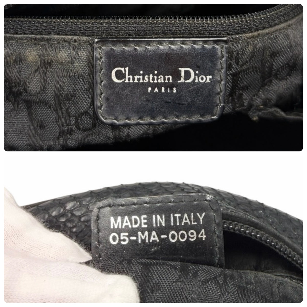 [Exclusive] Dior Vintage Logo Gambler Dice Charm Chain Bag Black Suede 800108