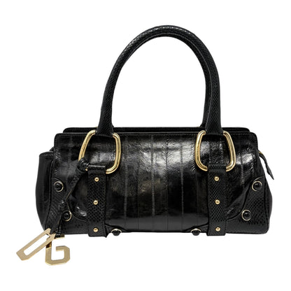 [Exclusive] DOLCE&GABBANA Vintage D&G Logo Charm Handbag Bag Black Leather 800109