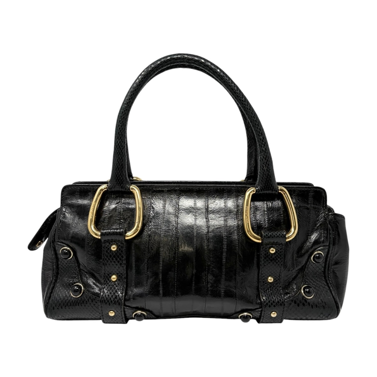 [Exclusive] DOLCE&GABBANA Vintage D&G Logo Charm Handbag Bag Black Leather 800109