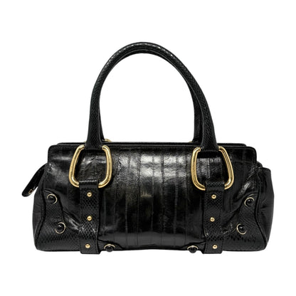 [Exclusive] DOLCE&GABBANA Vintage D&G Logo Charm Handbag Bag Black Leather 800109