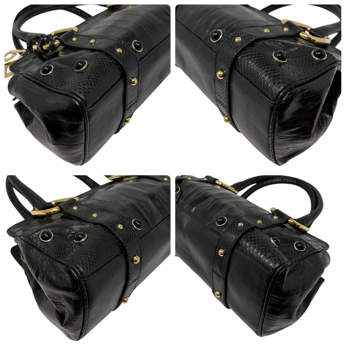 [Exclusive] DOLCE&GABBANA Vintage D&G Logo Charm Handbag Bag Black Leather 800109