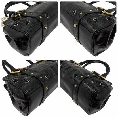 [Exclusive] DOLCE&GABBANA Vintage D&G Logo Charm Handbag Bag Black Leather 800109