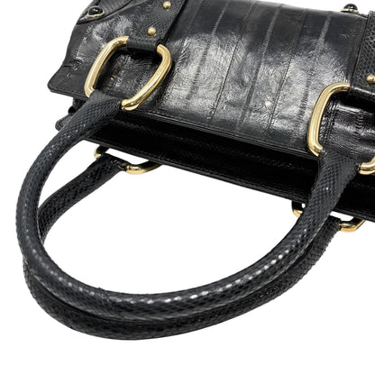 [Exclusive] DOLCE&GABBANA Vintage D&G Logo Charm Handbag Bag Black Leather 800109