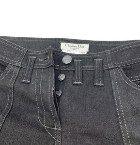 Christian Dior Vintage Logo Button Denim Jeans #I42 Pants Gray Cotton Rank AB