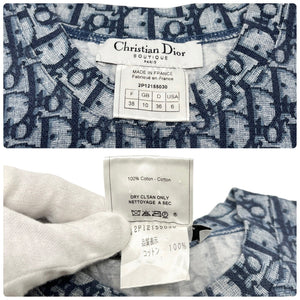 Christian Dior Vintage Trotter Monogram Tank Top #38 Blue Cotton Rank AB