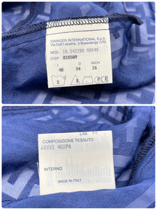FENDI Vintage Zucca Monogram See-through Shirt #40 Blue Viscose Rank AB+