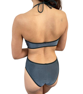 Yves Saint Laurent Vintage YSL Swimwear Swimsuit One Piece #9M Gray RankAB+