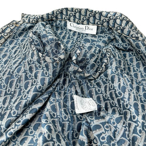 Christian Dior Vintage Trotter Monogram Jacket Skirt Set Dark Blue RankAB