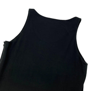CHANEL Vintage 94P CC Mark Sleeveless Dress #38 Side Zip Black Viscose Rank AB
