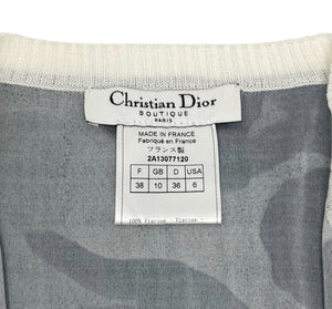 Christian Dior Vintage Zipped Jacket #38 Camouflage Viscose Gray Blue RankAB
