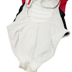 CHANEL Sport Vintage 05S Coco Mark Swimwear Swimsuit #40 White Red Nylon RankAB