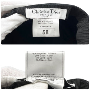 Christian Dior Vintage Trotter Monogram Baseball Cap #58 Glitter Black RankAB