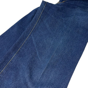 Yves Saint Laurent Vintage Initial Logo Denim Pants #46 Blue Gold Cotton RankAB