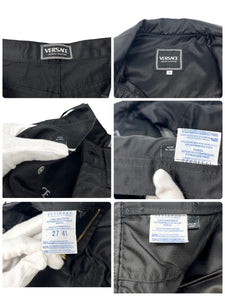 VERSACE JEANS COUTURE Vintage Pants Suits Vest Set #S Black Check RankAB
