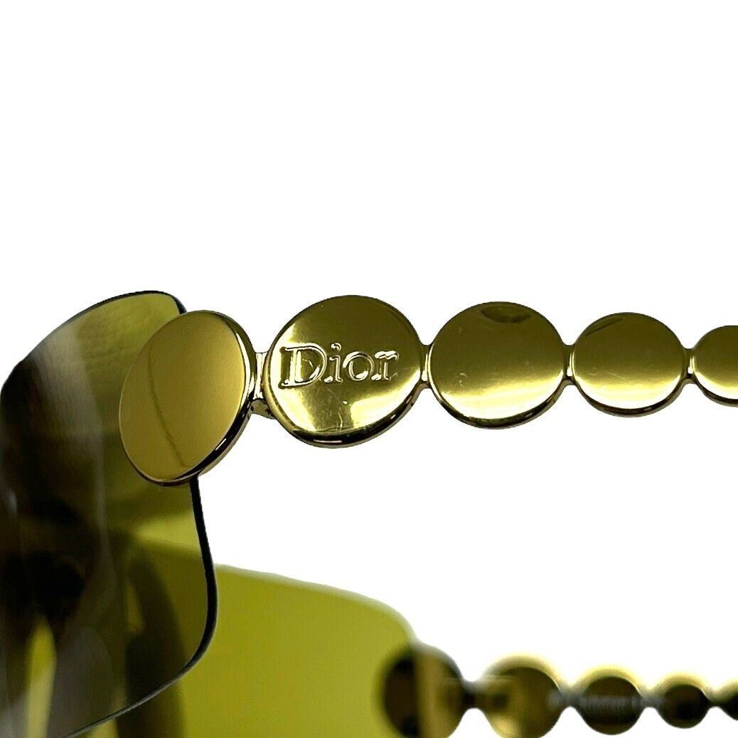 Christian Dior Vintage Logo Sunglass Shades Green Plastic Accessory RankAB
