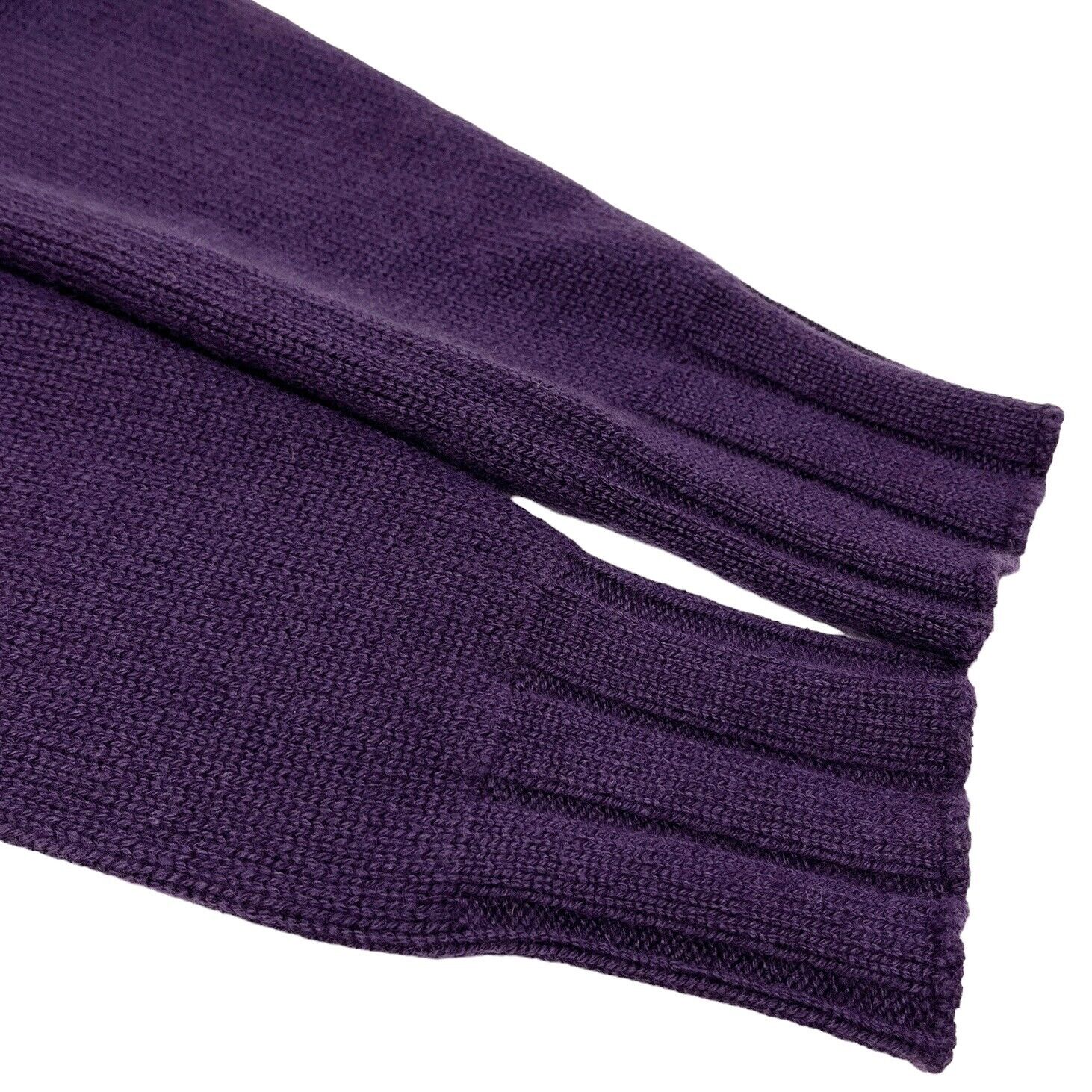 CHANEL Vintage P44576 CC Logo Sweater Top #34 Pullover Purple Cashmere RankAB